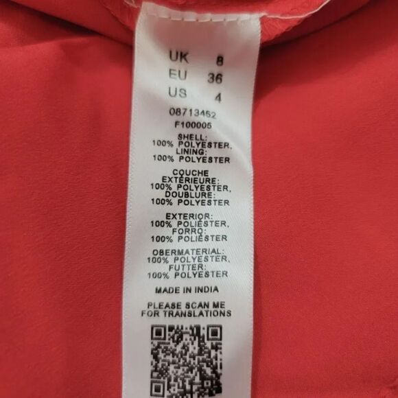 NEW ASOS Design Pleated Bandeau Double Layer Midi Dress in Soft Red Size 4 - Picture 10 of 11